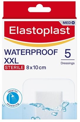 Packshot of Elastoplast Waterproof XXL plasters
